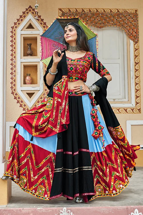 Shubhkala Black Color Awesome Exclusive Navratri Chaniya Choli for women